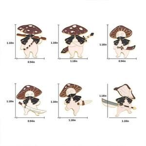 6 Mushrooms Ninja Shinobi Mushroom Enamel Pins - No Offers